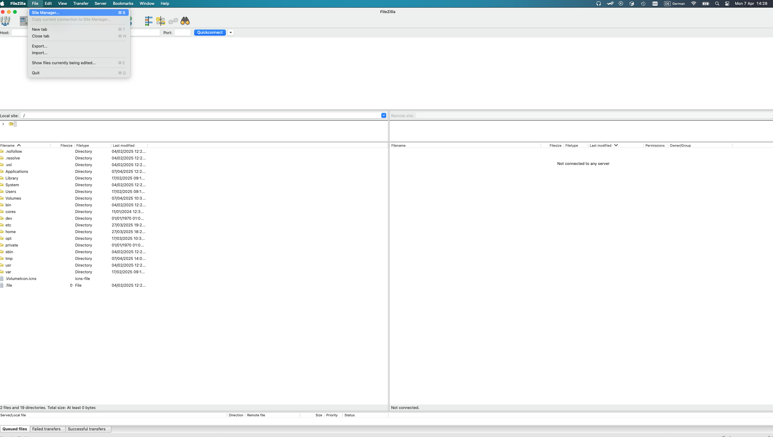 An image showing the button leading to the site manager